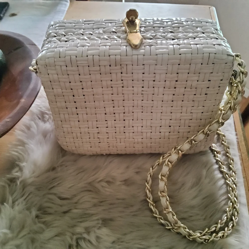 Authentic Vintage 1960's Rodo White Basket Weave Made in Italy EUC - Picture 5 of 16